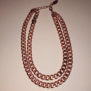 BaubleBar Rose Gold double chain necklace